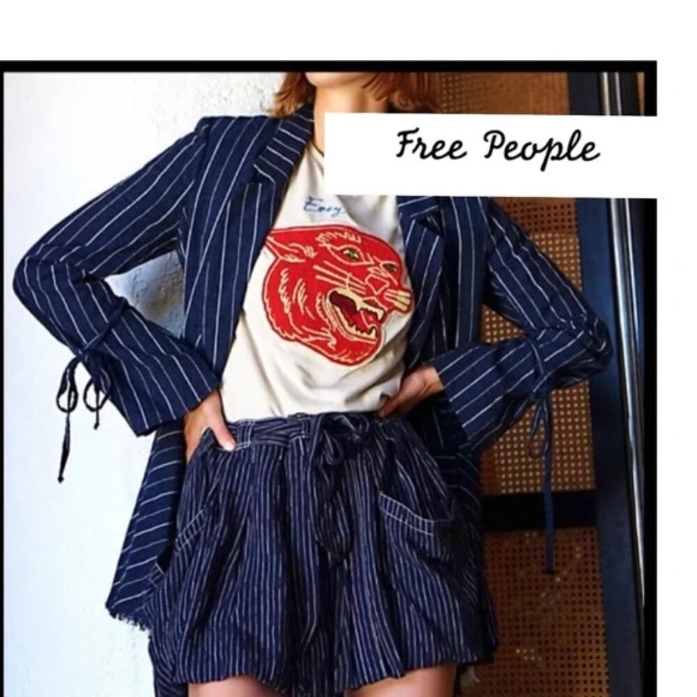 BNWT Free People Ocean Breeze Mini Skirt Pinstripe Size 10